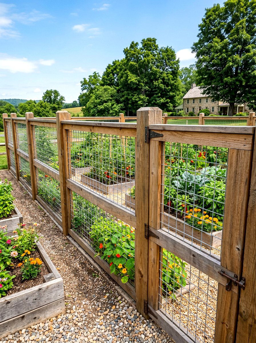 Hog wire garden fence - 30 vegetable garden fence ideas