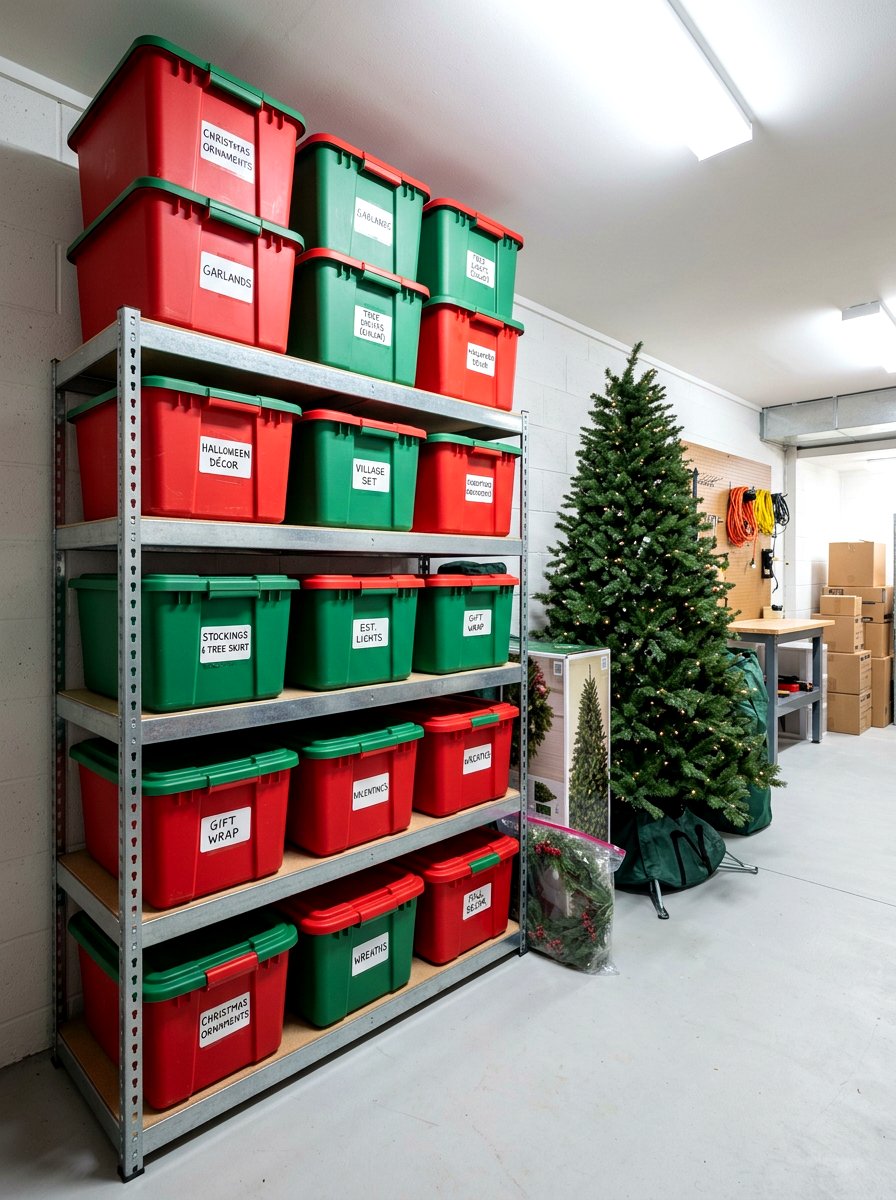 Holiday Decoration Crate - 30 basement storage ideas