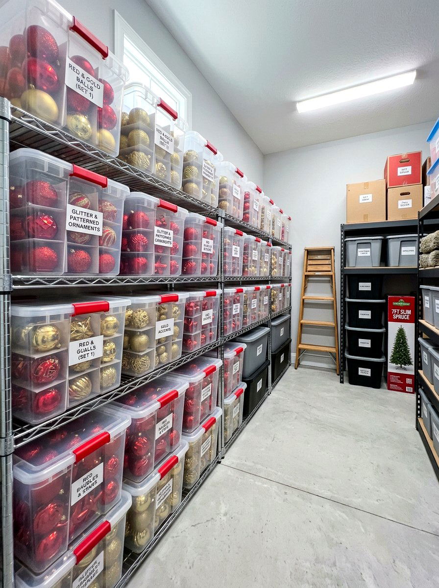 Holiday Ornament Storage Boxes - 30 clear bin organization ideas