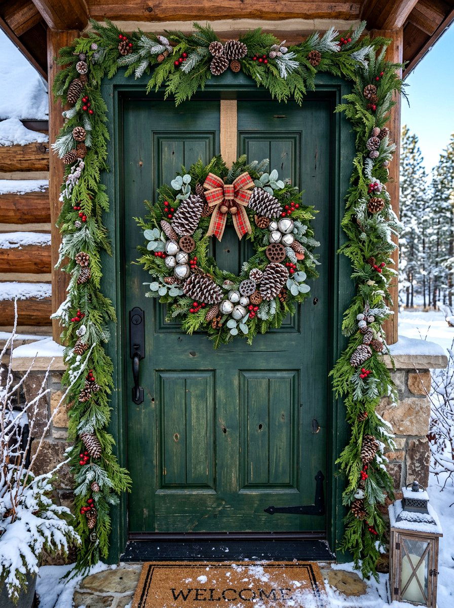 Holiday Pinecone Wreath - 30 exterior wreath styling ideas