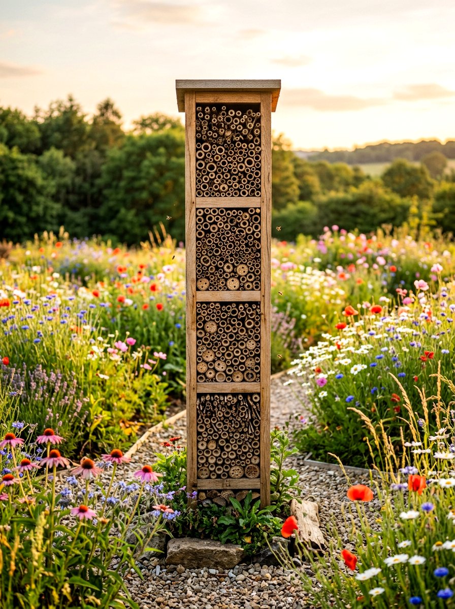 Hollow Stem Insect Tower - 30 insect hotel ideas