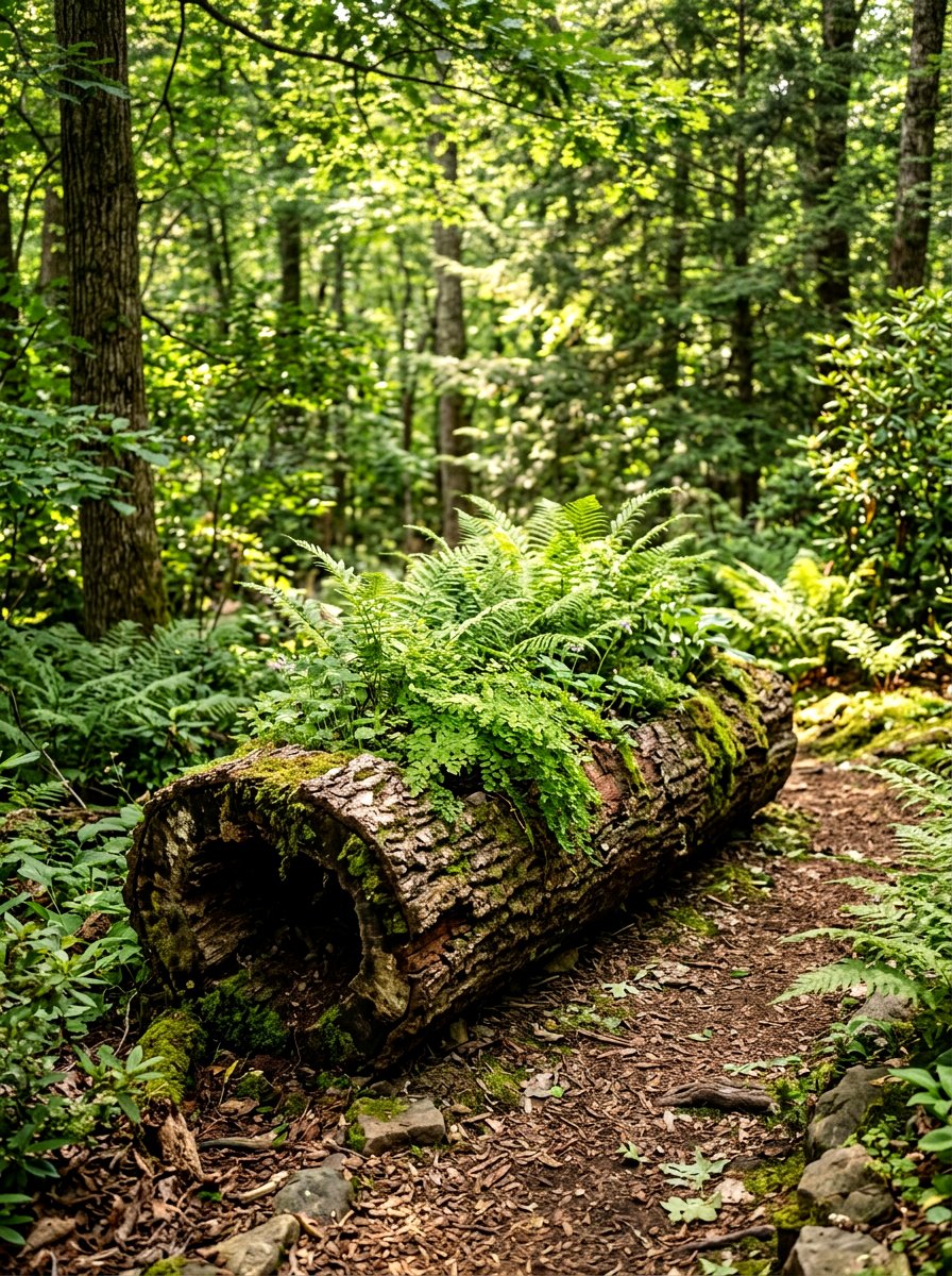 Hollow Tree Log - 30 rustic planter ideas