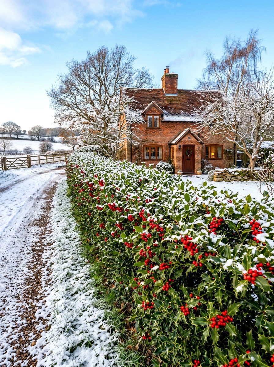 Holly Security Hedge - 30 hedge row ideas