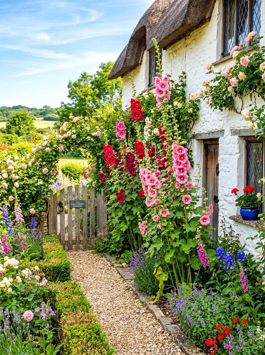 Hollyhock Cottage Garden - 30 butterfly garden ideas