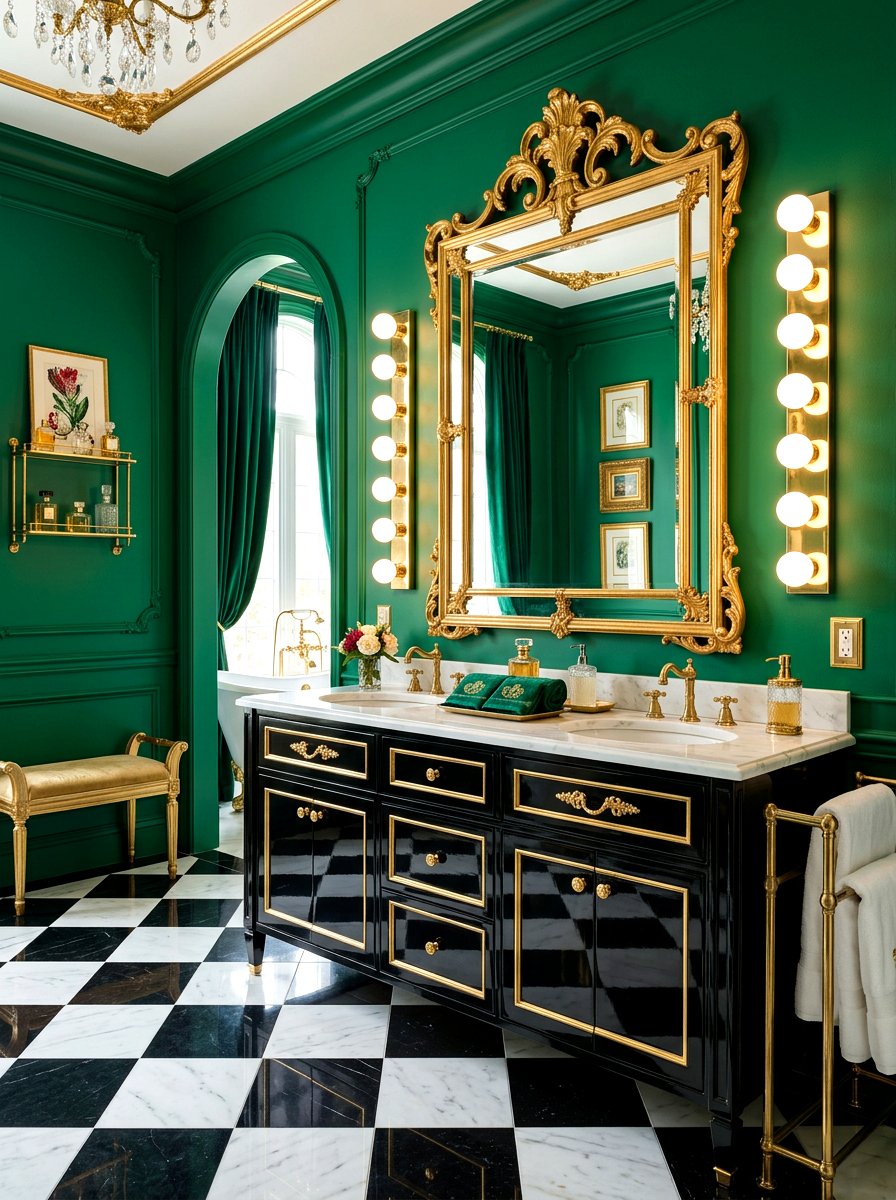 Hollywood regency bathroom - 30 retro bathroom ideas