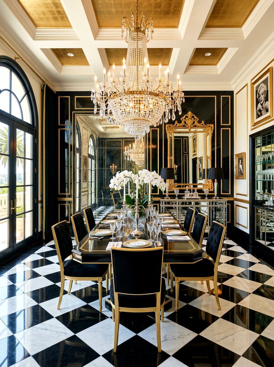 Hollywood regency villa dining - 30 villa dining room ideas