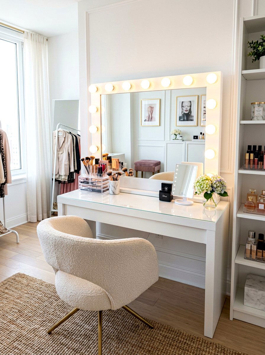 Hollywood vanity mirror - 30 dressing room mirror ideas