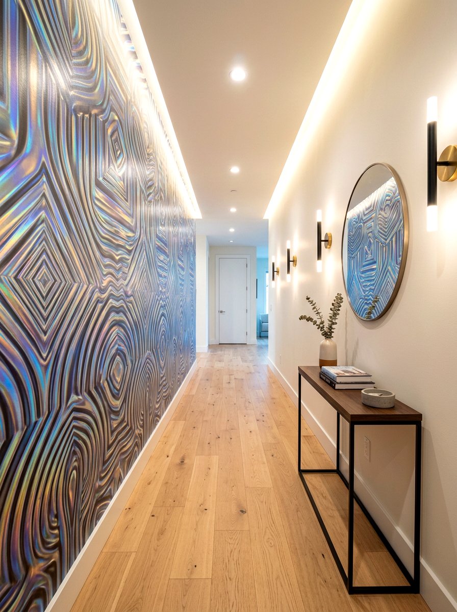 Holographic Accent Wallpaper - 30 holographic decor ideas