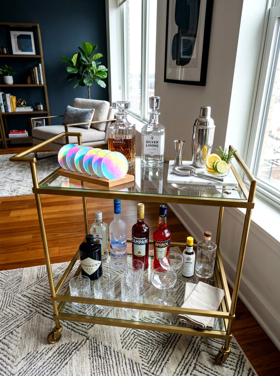 Holographic Coaster Set - 30 holographic decor ideas