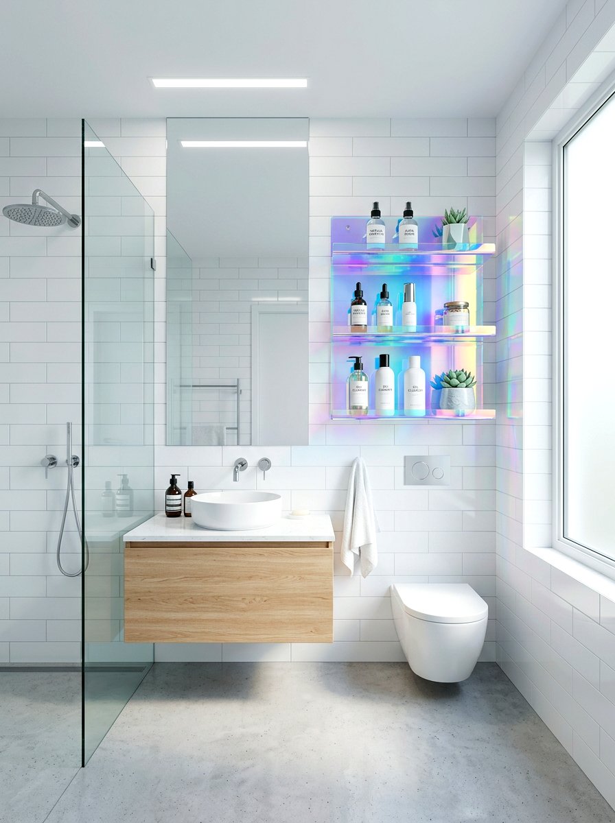 Holographic Wall Shelf - 30 holographic decor ideas
