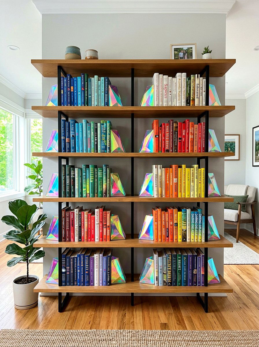 Holographic bookends - 30 iridescent home decor ideas