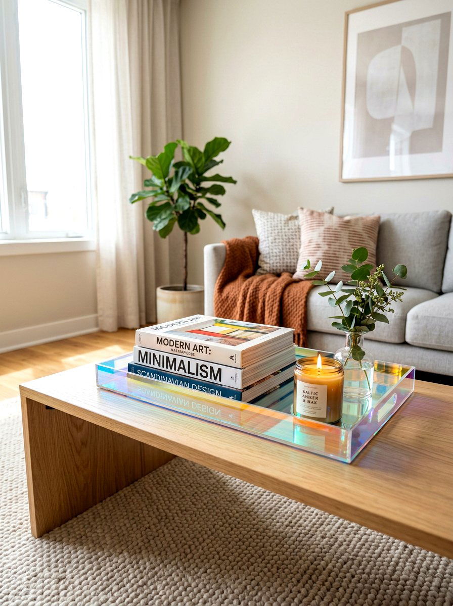 Holographic decorative tray - 30 iridescent home decor ideas