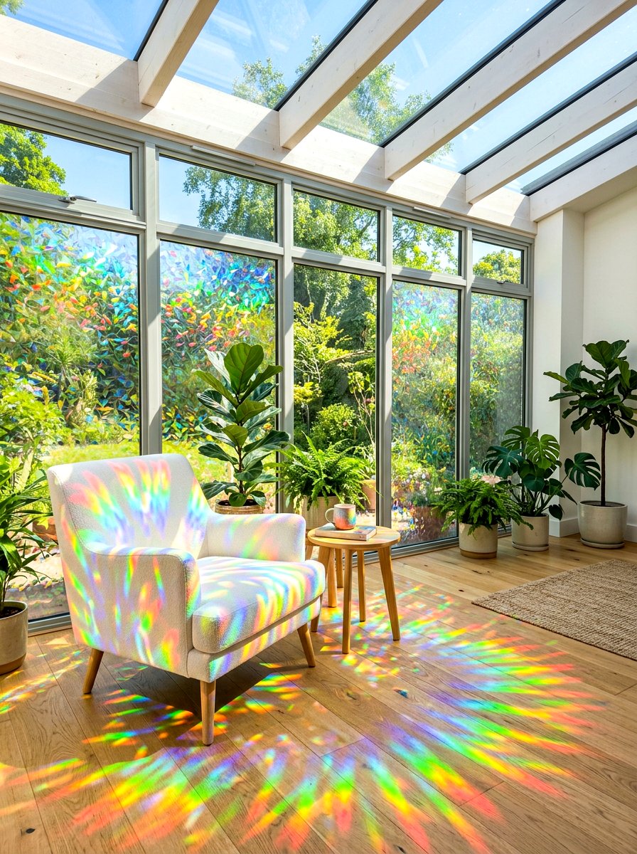 Holographic window film - 30 iridescent home decor ideas