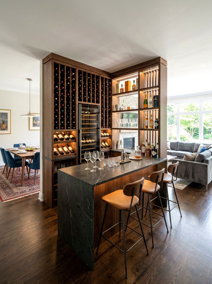 Home Bar Room Divider - 30 partial wall room divider ideas