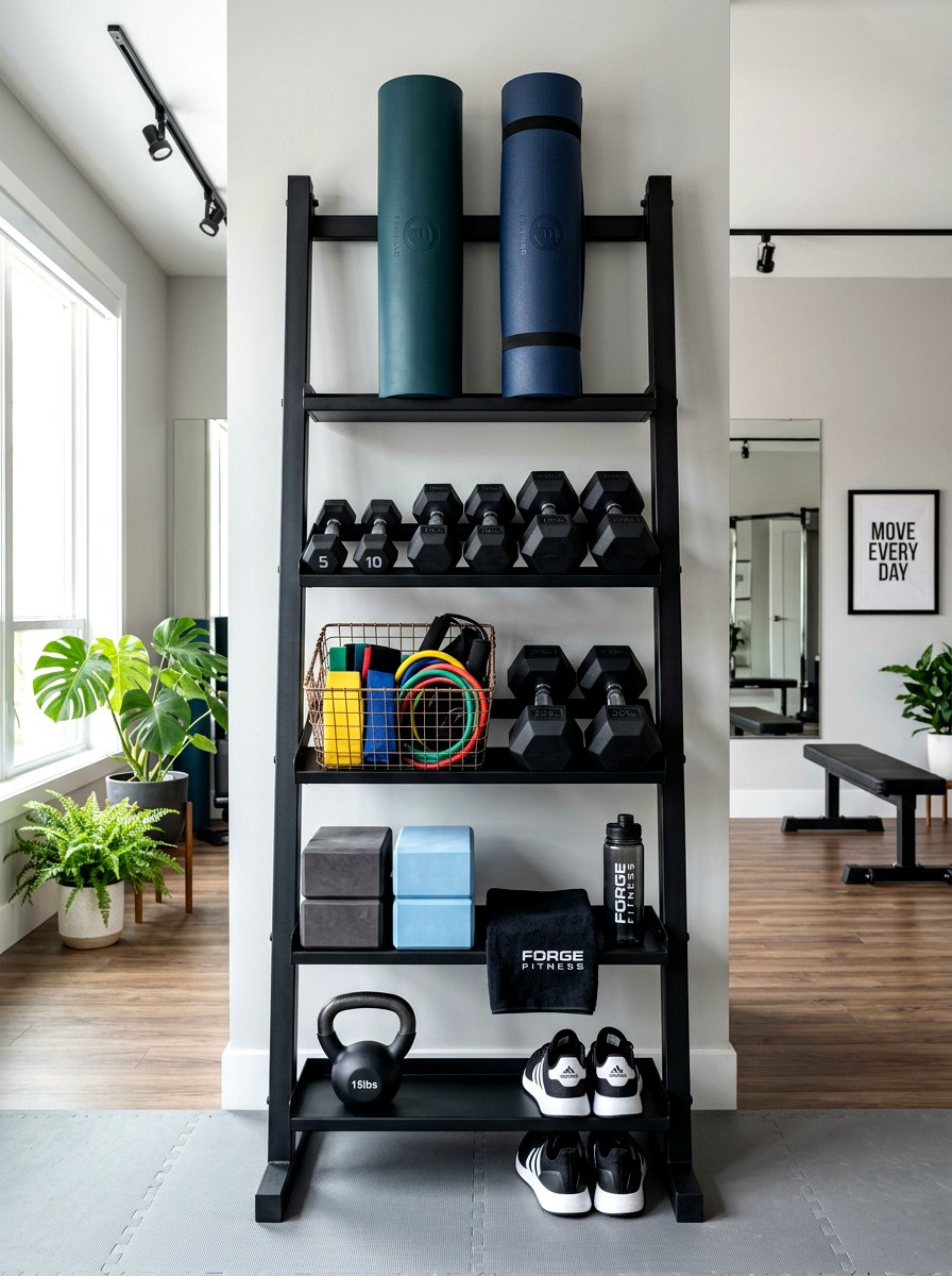Home Gym Accessories - 30 ladder shelf styling ideas
