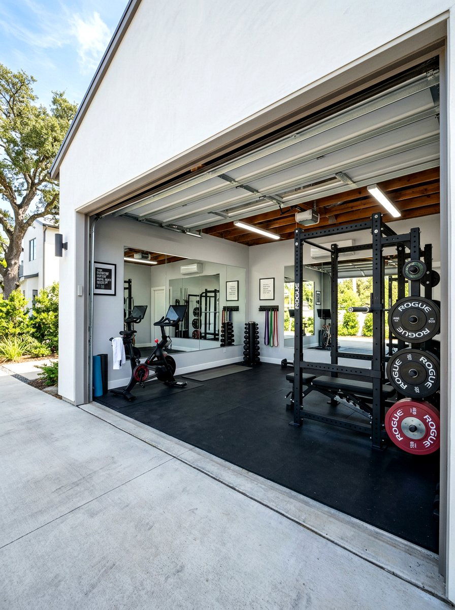 Home Gym Garage Conversion - 30 multipurpose room ideas