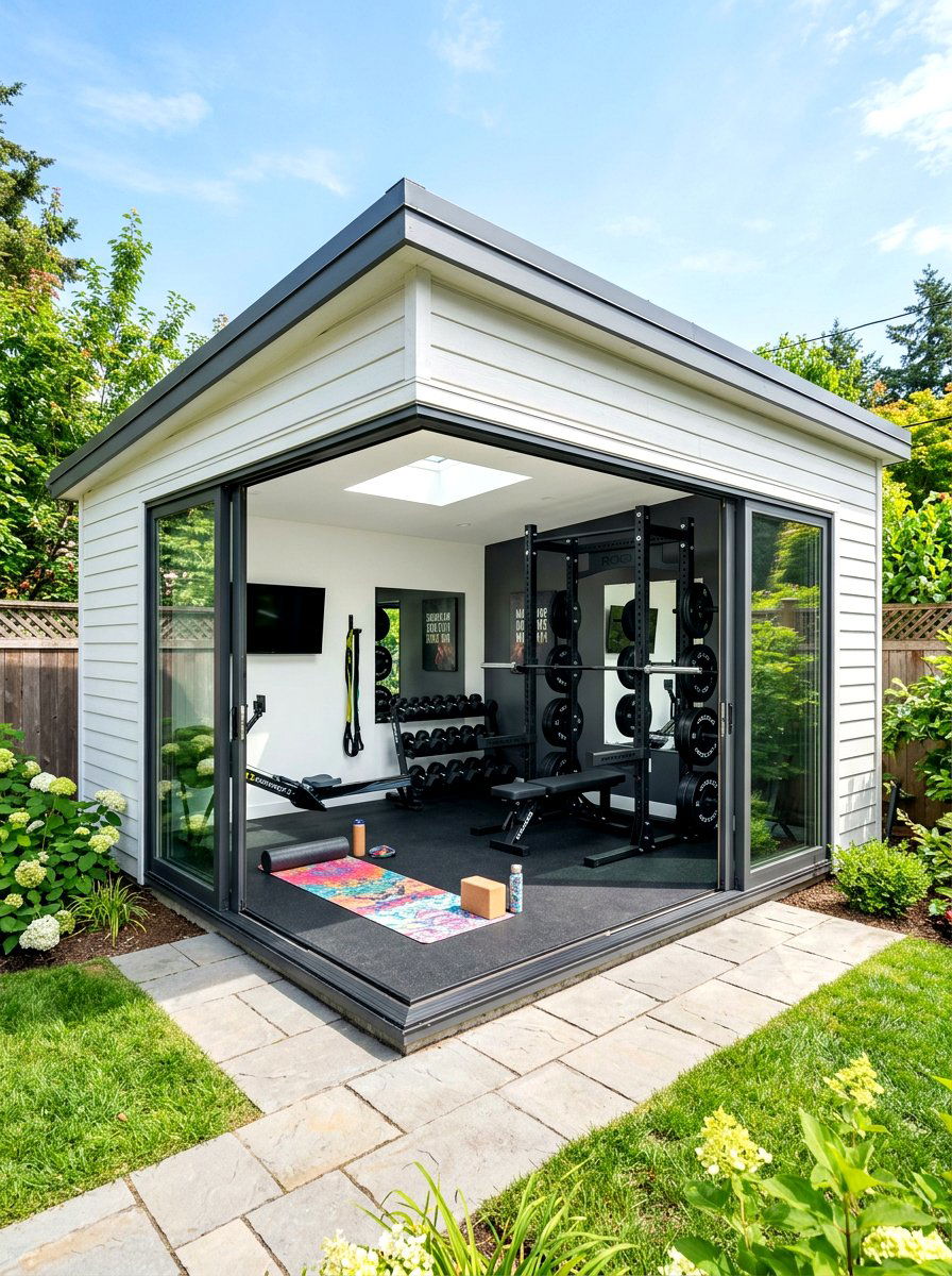 Home Gym Shed - 30 farmhouse shed ideas