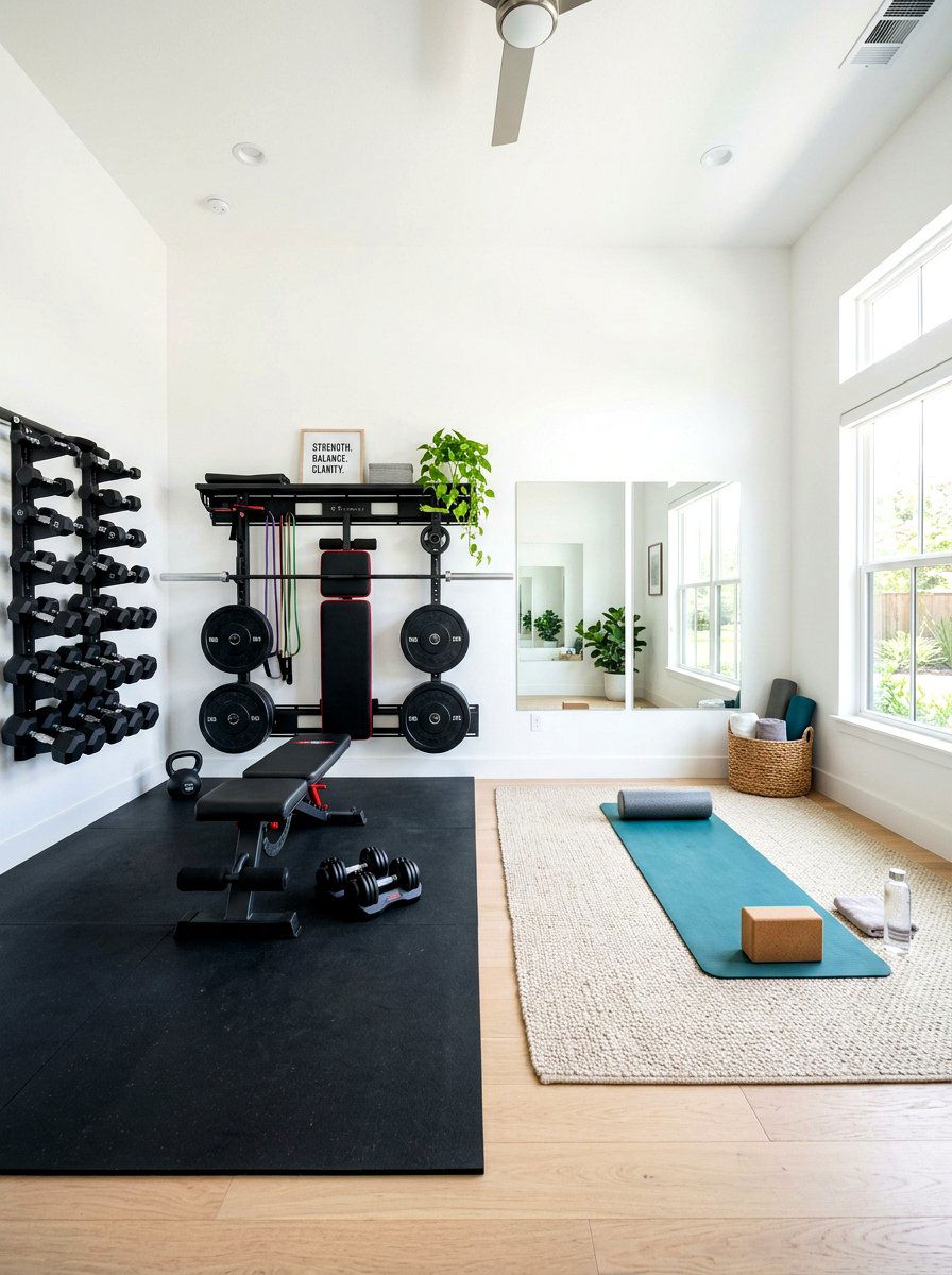 Home Gym Yoga Combo - 30 yoga room ideas