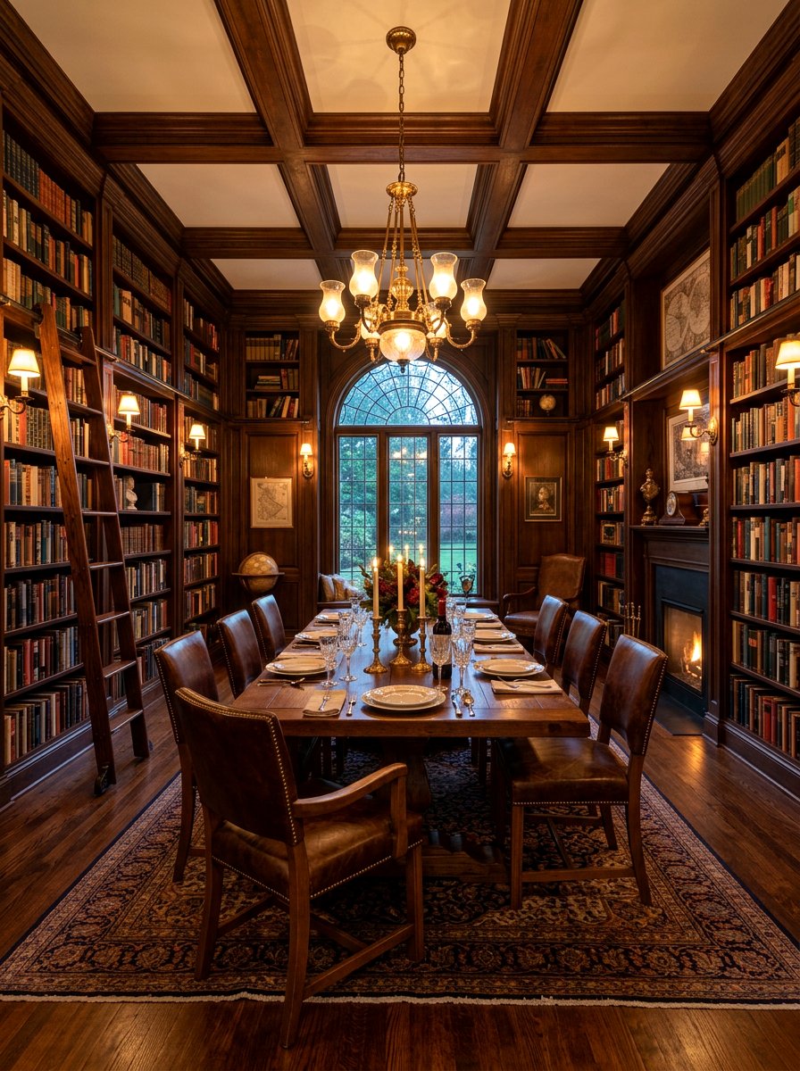 Home Library Dining Room - 30 editorial dining room ideas
