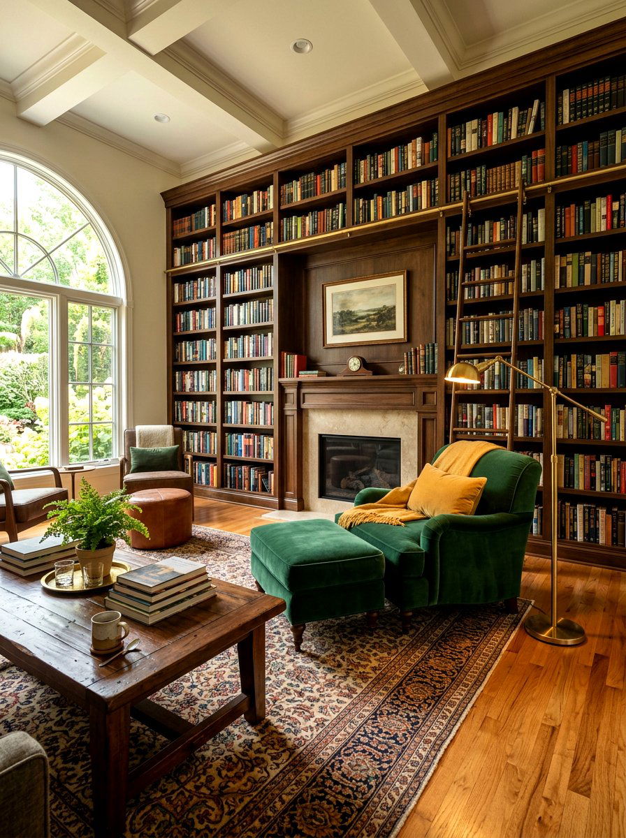 Home Library Living Room - 30 cozy family room ideas