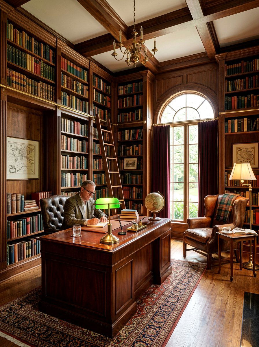 Home Library Office - 30 Pinterest home office ideas