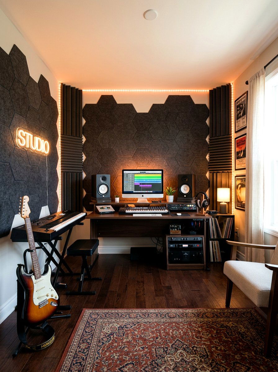 Home Music Studio - 30 backyard retreat shed ideas