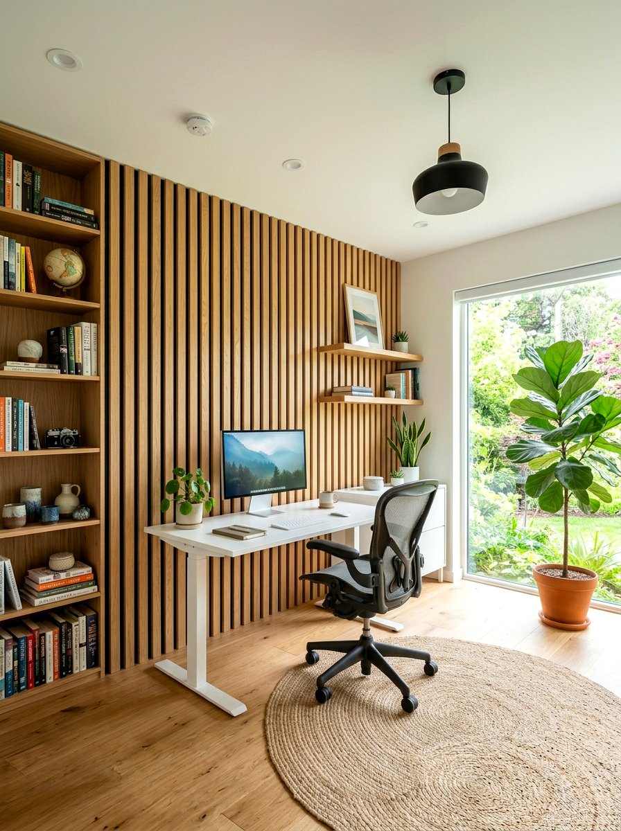 Home Office Accent Wall - 30 peel and stick tile ideas