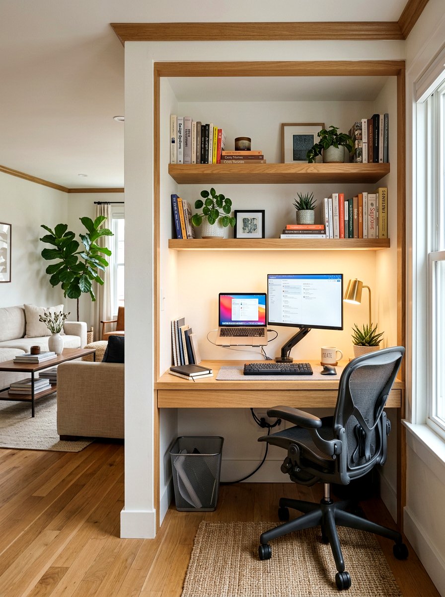 Home Office Alcove - 30 open plan with cozy zones ideas