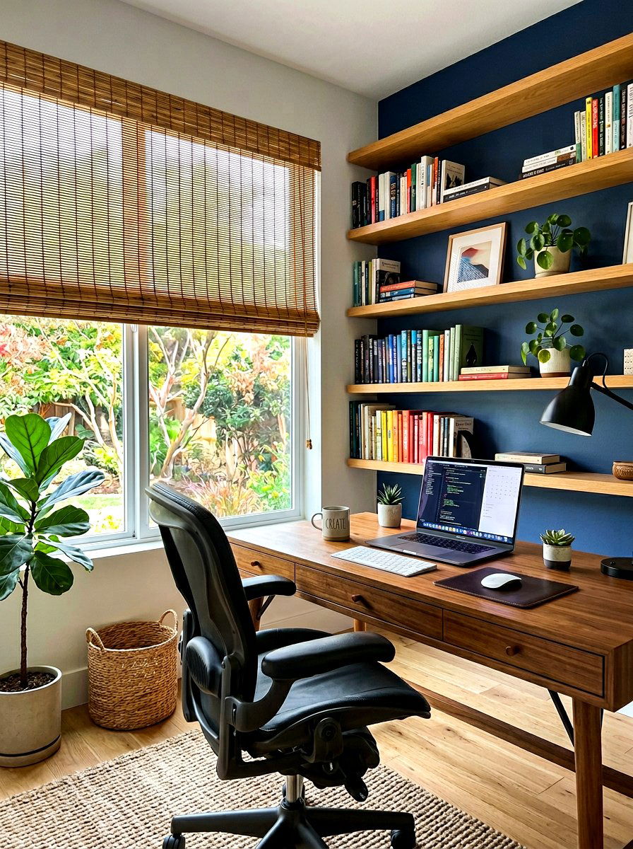 Home Office Bamboo Window Cover - 30 bamboo shade ideas