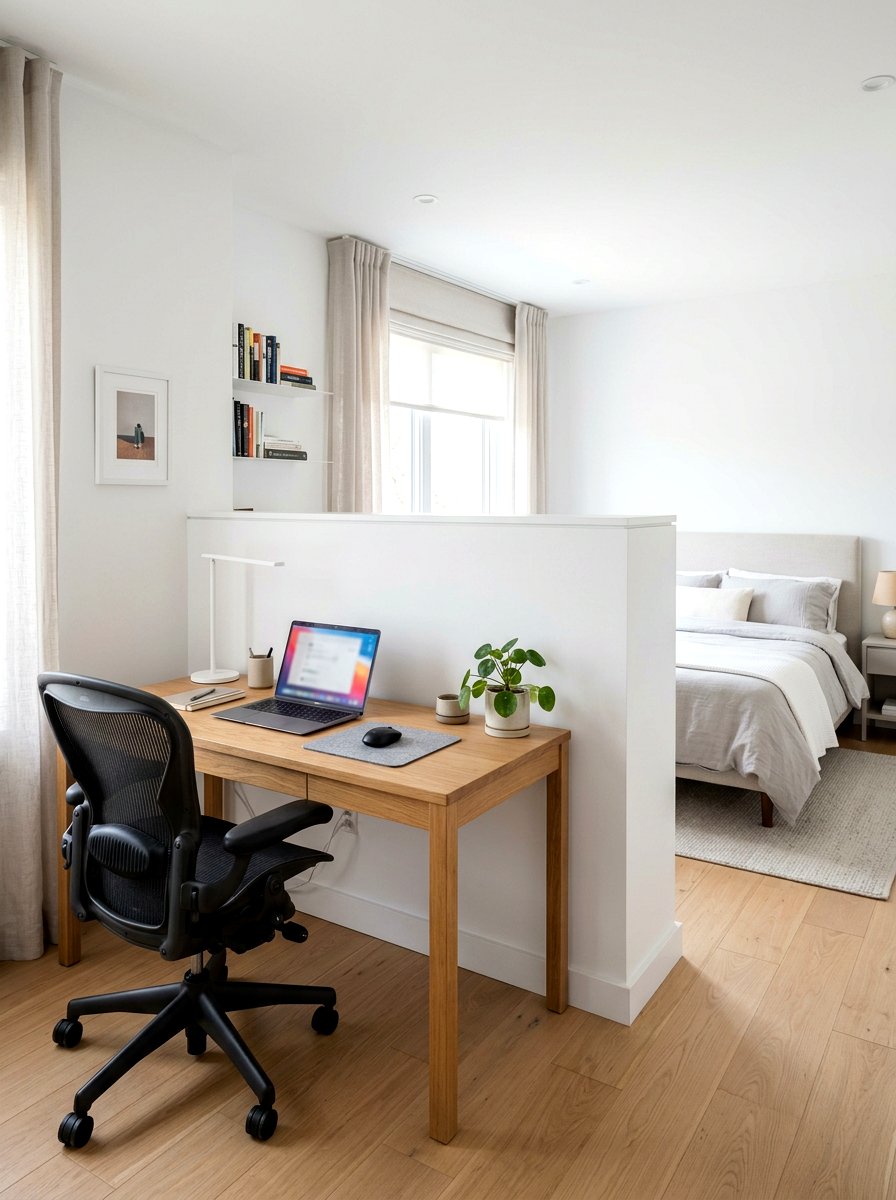 Home Office Desk Partition - 30 half wall zoning ideas