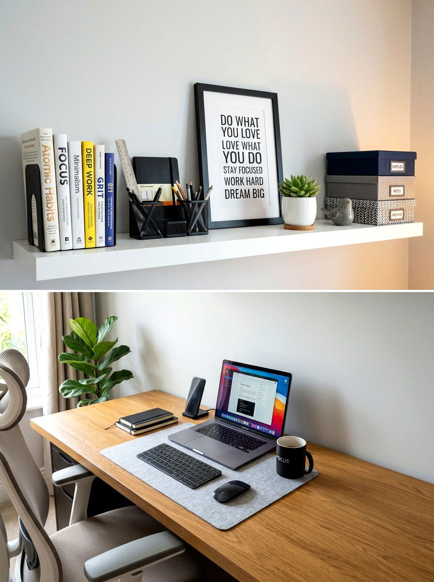 Home Office Desk Shelf - 30 shelfie decor ideas