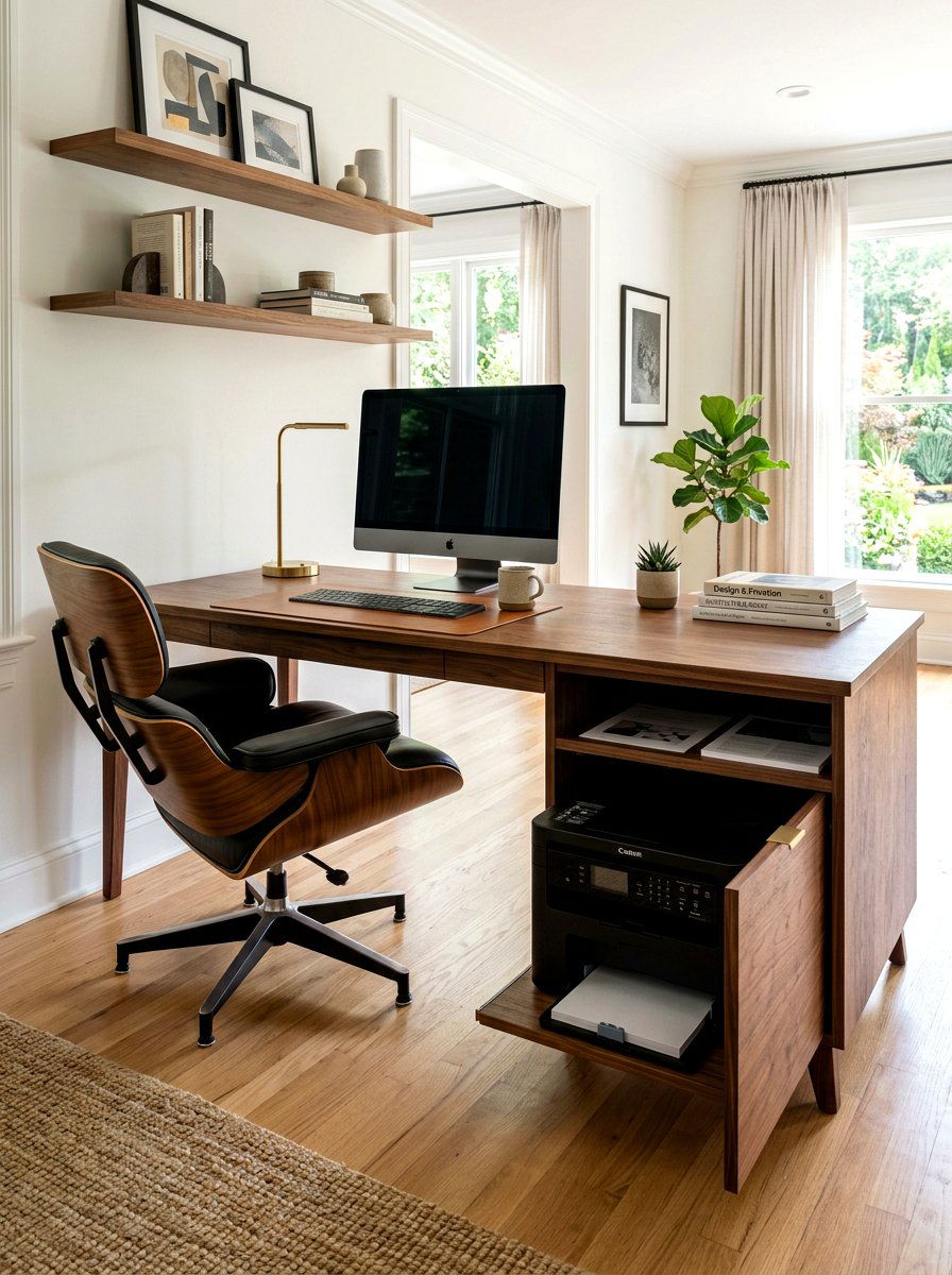 Home Office Desk With Printer Cabinet - 30 hidden printer cabinet ideas