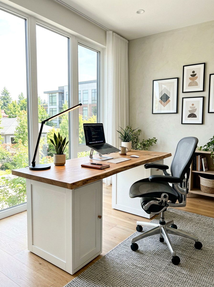 Home Office Desk - 30 repurposed cabinet ideas