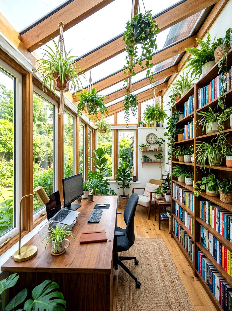Home Office Greenhouse - 30 indoor garden room ideas