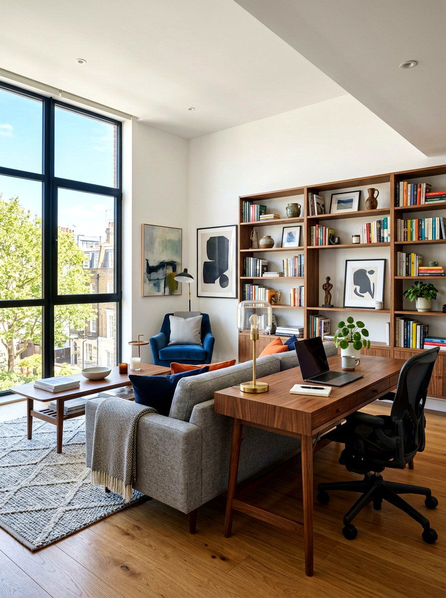 Home Office In Living Room - 30 open concept decorating ideas