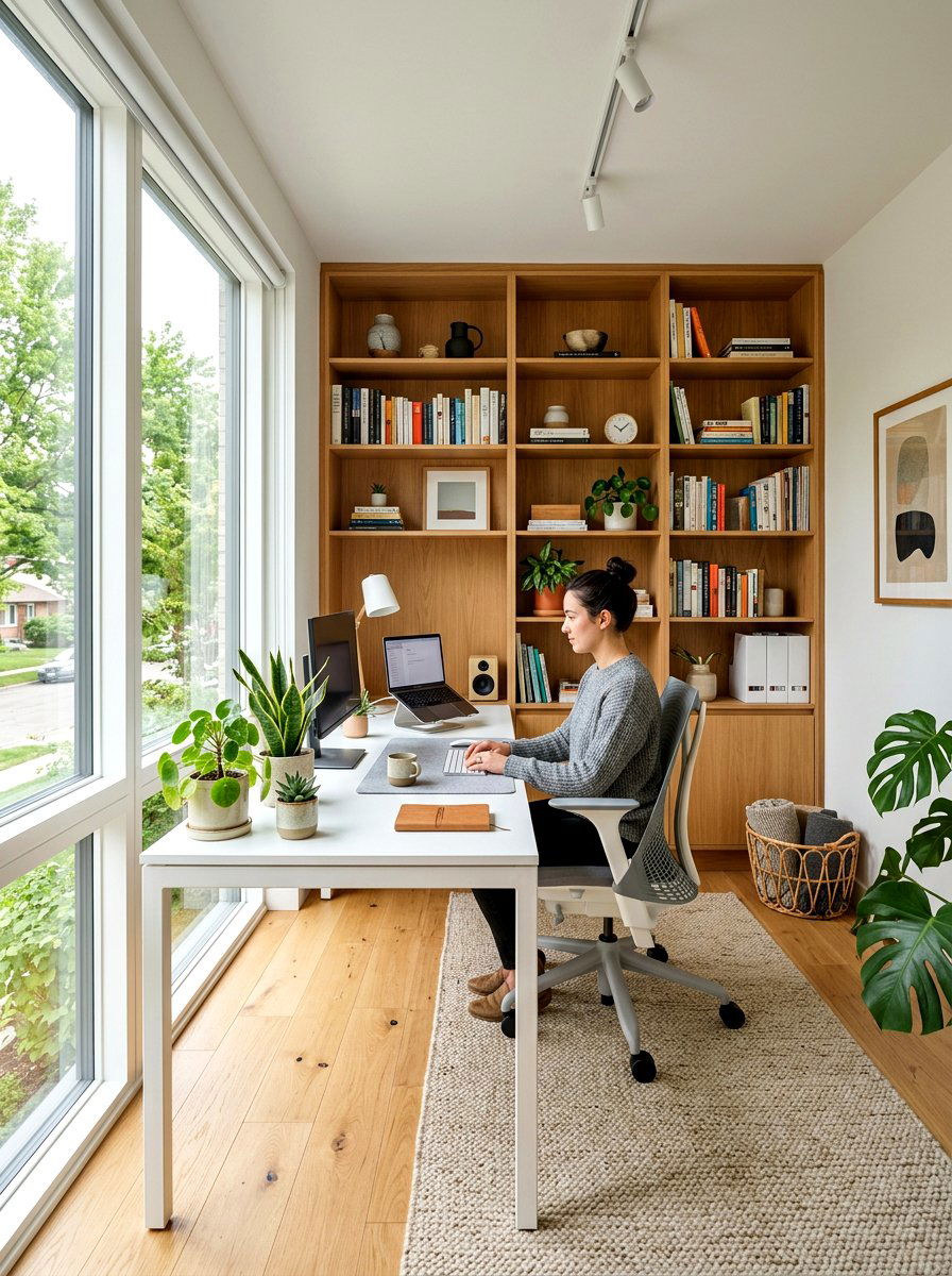 Home Office Layout - 30 camera ready home styling ideas