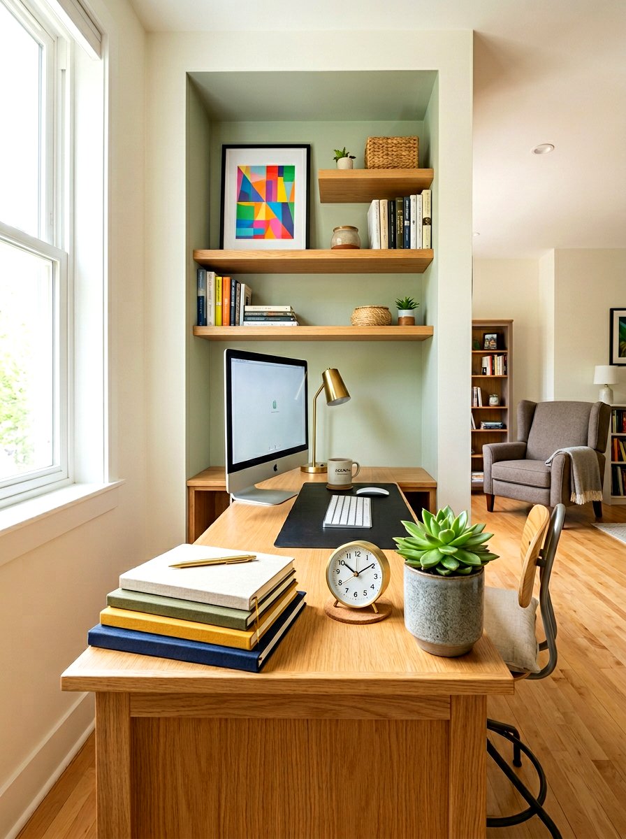 Home Office Niche - 30 niche shelf styling ideas