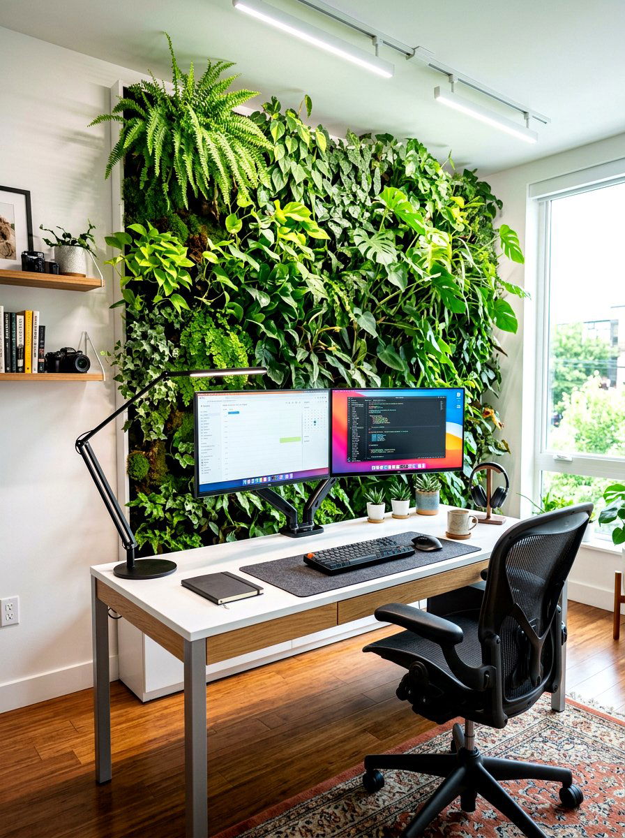 Home Office Plant Wall - 30 green wall ideas