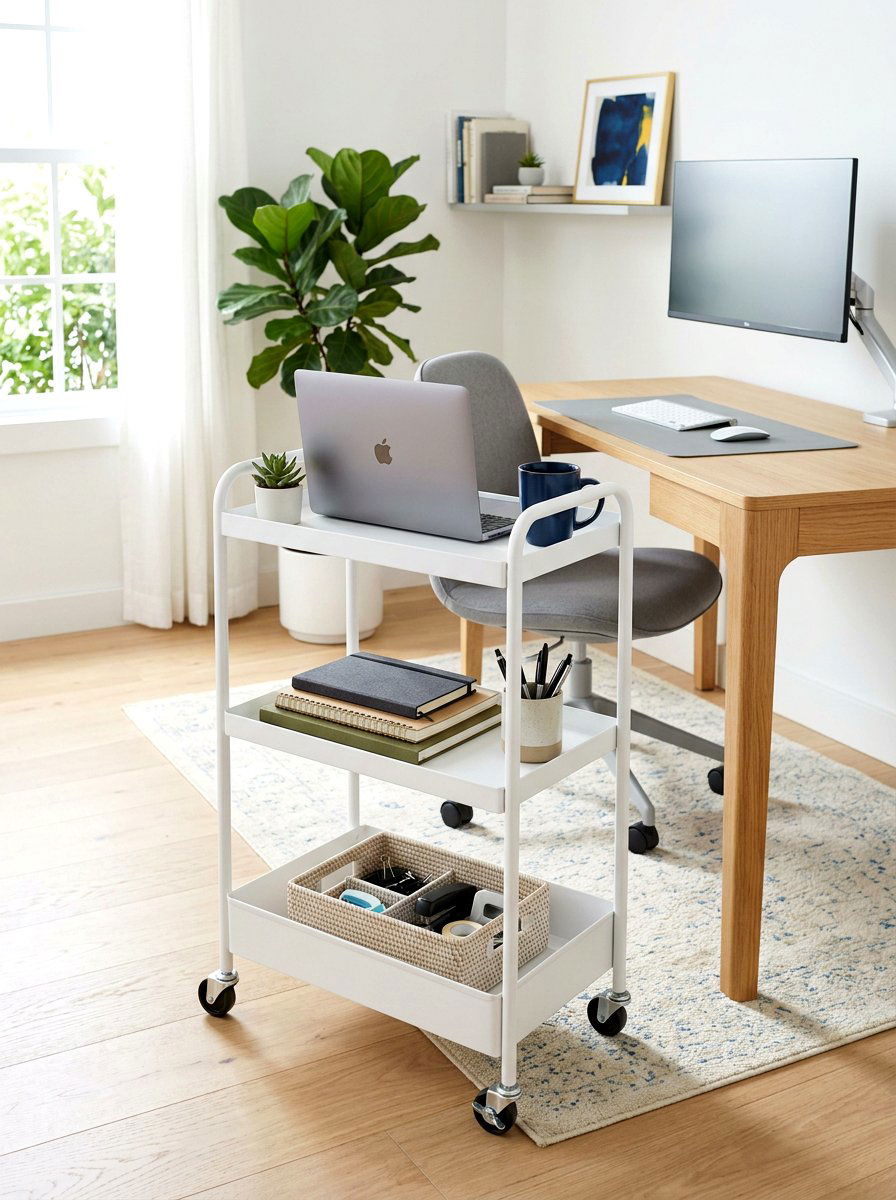 Home Office Rolling Cart - 30 rolling cart storage ideas