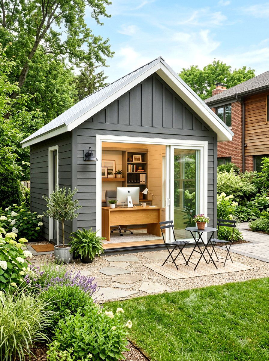 Home Office Shed - 30 farmhouse shed ideas