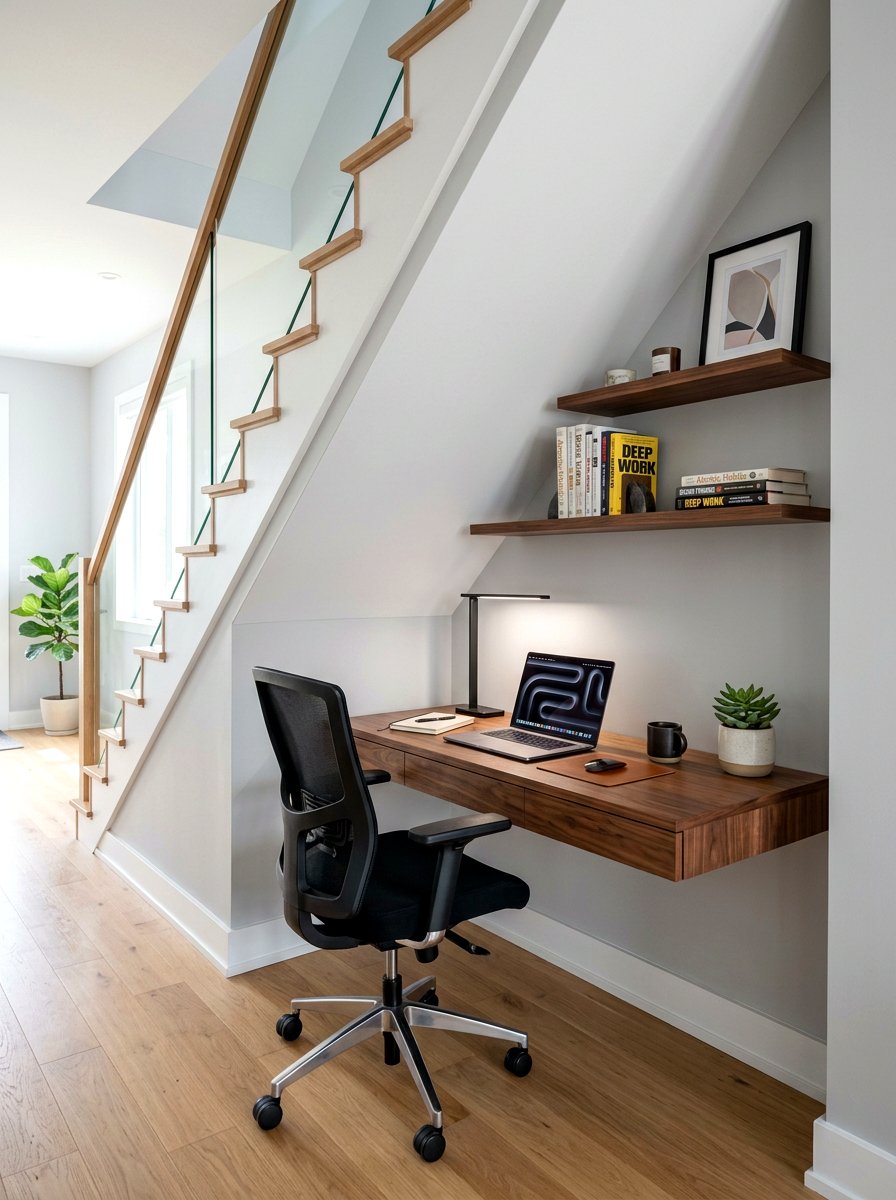 Home Office Under Stairs - 30 cozy nook under stairs ideas
