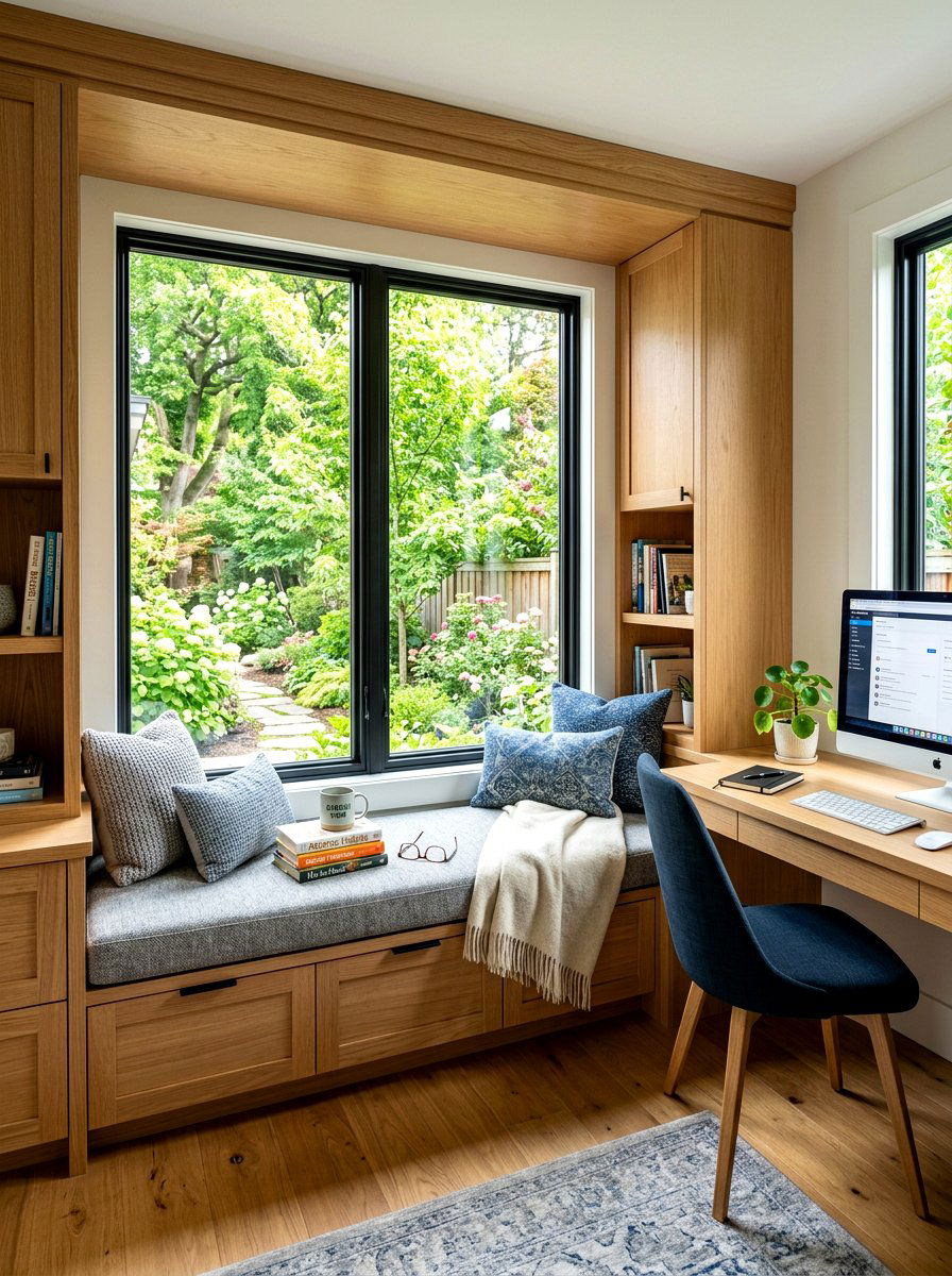 Home Office Window Seat - 30 window seat ideas