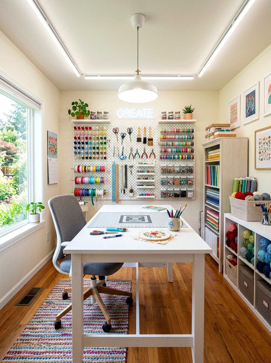 Home craft room - 30 room zoning furniture layout ideas