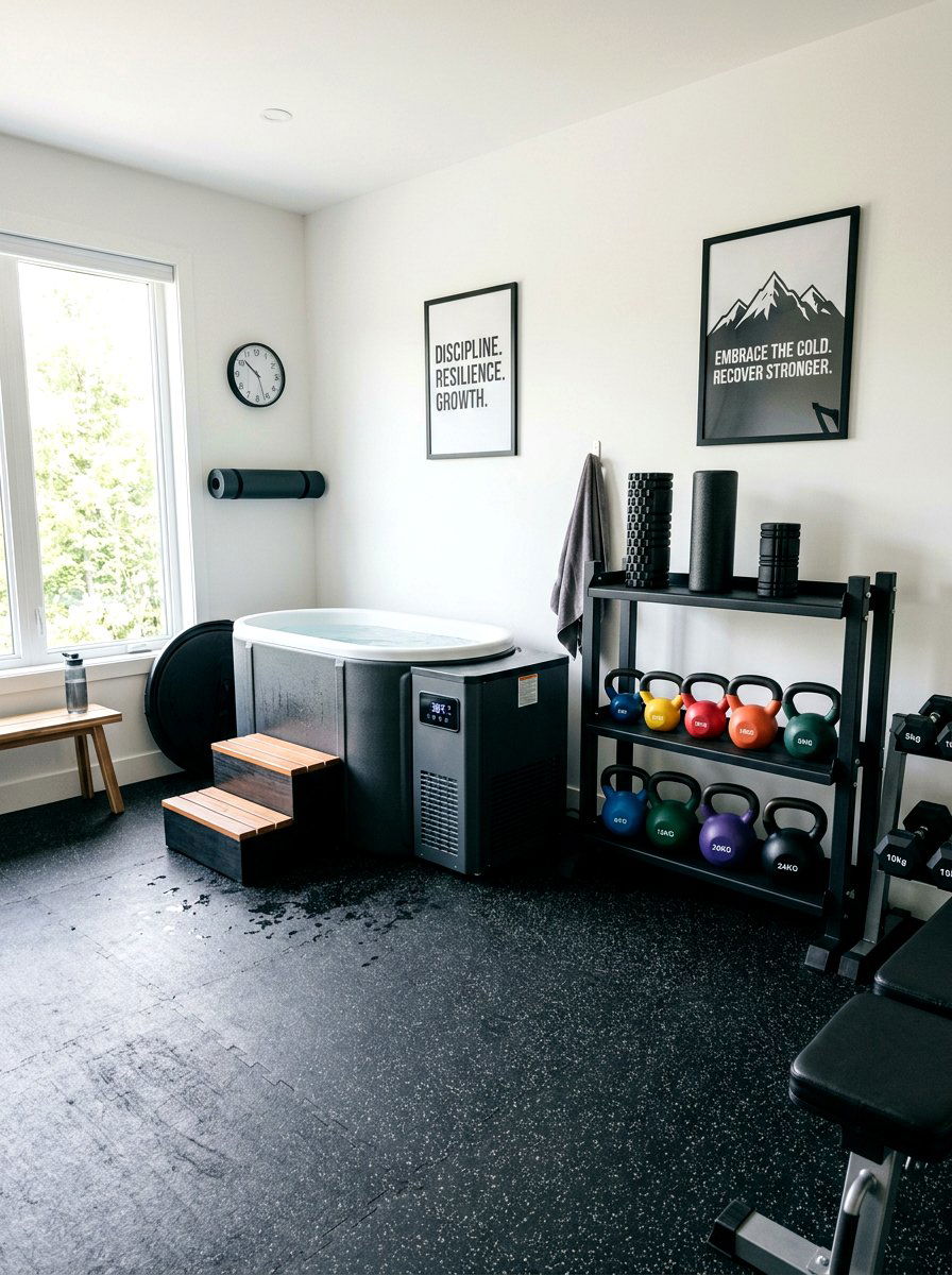 Home gym cold plunge station - 30 cold plunge room ideas