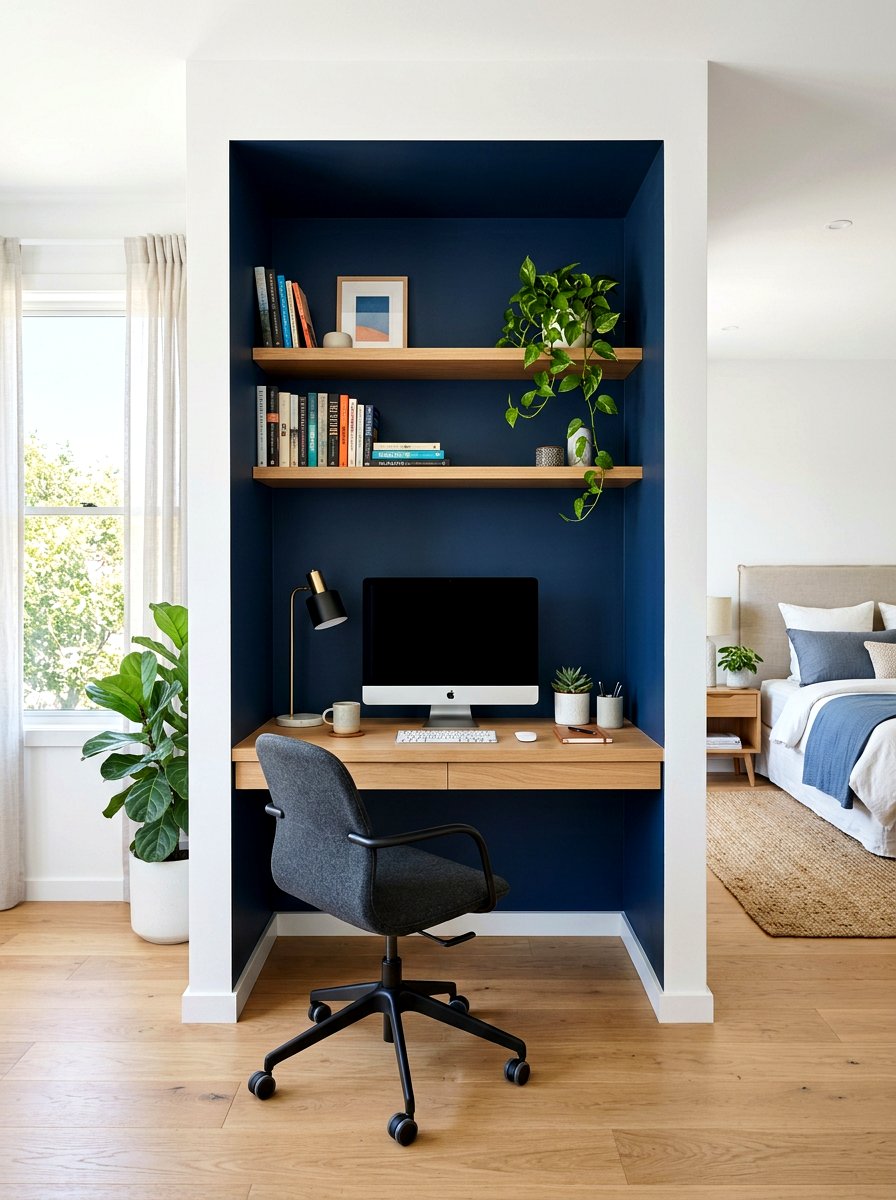 Home office alcove - 30 zoned open concept ideas