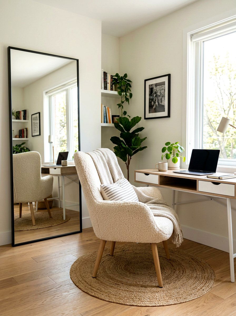 Home office boucle chair setup - 30 boucle chair corner ideas