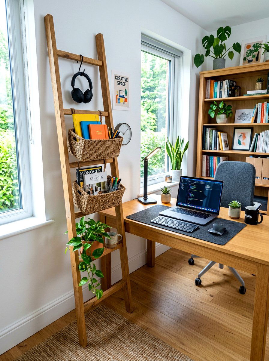 Home office ladder - 30 decorative ladder ideas