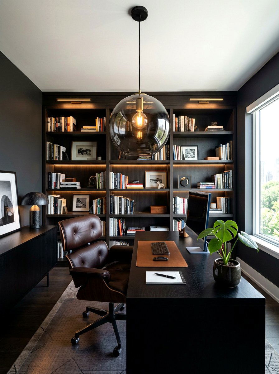 Home office minimalist smoked glass pendant - 30 globe pendant ideas