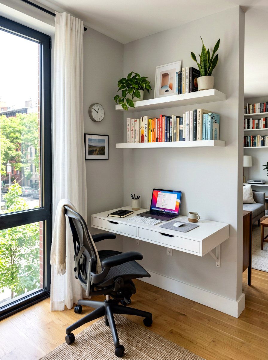 Home office nook - 30 viral apartment decor ideas