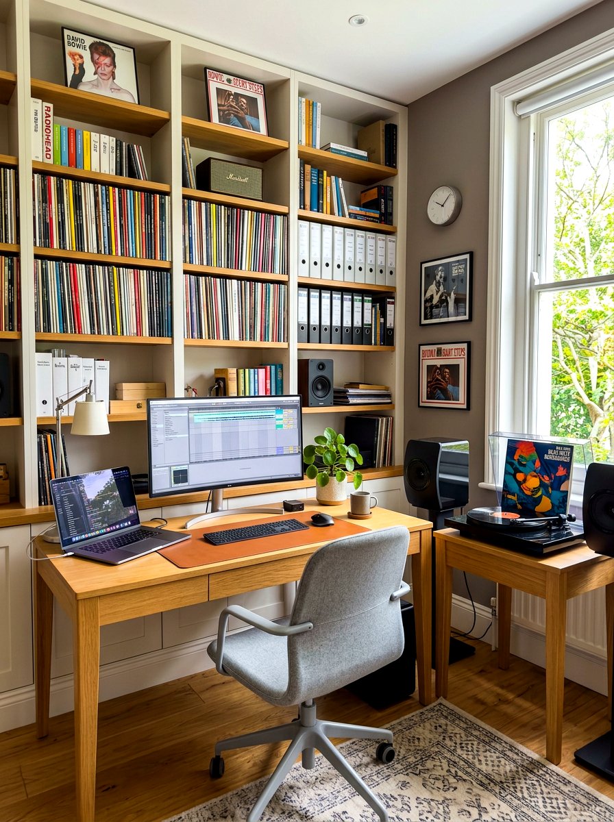 Home office record station - 30 record listening room ideas